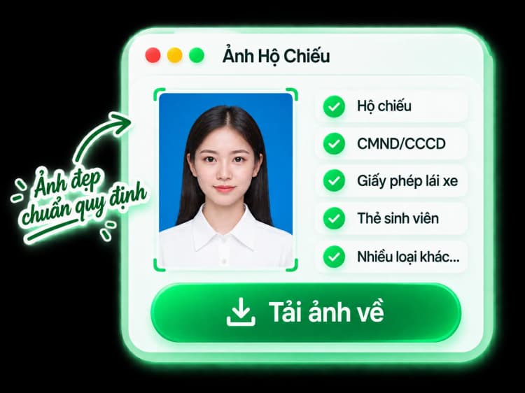 Giao diện chỉnh sửa ảnh hộ chiếu
